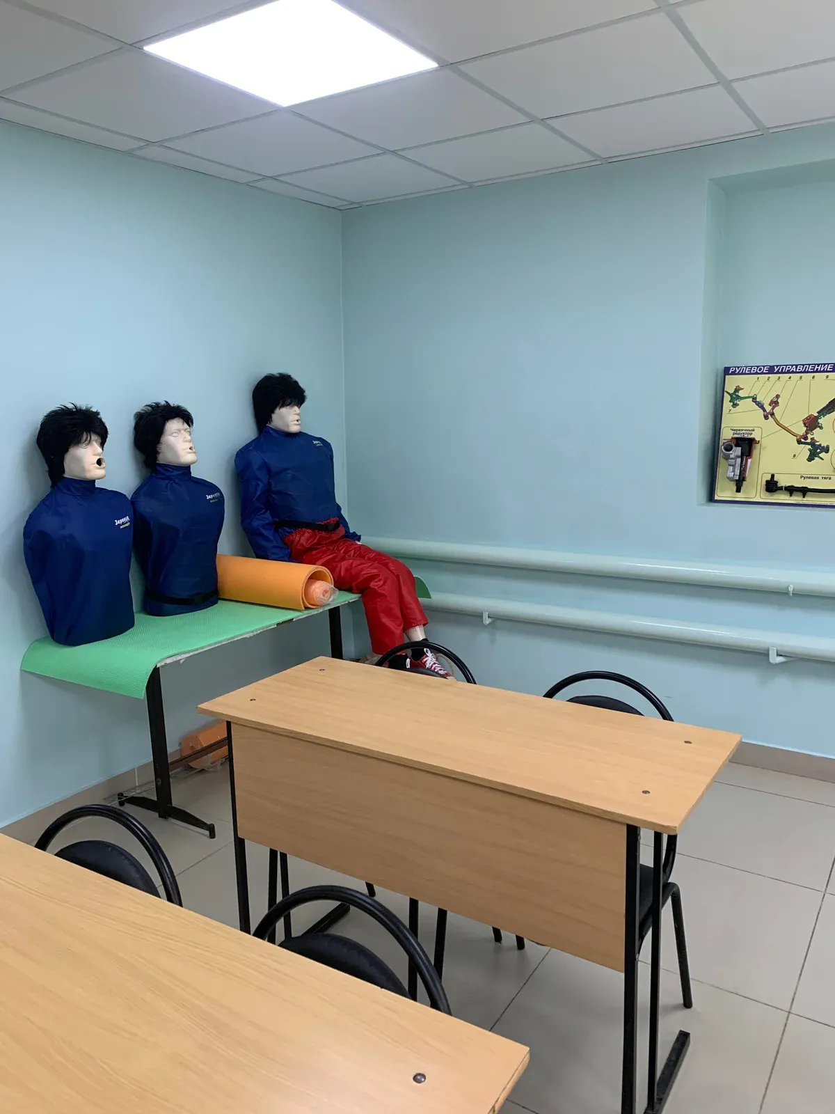 Учебные манекены в классе автошколы Осто